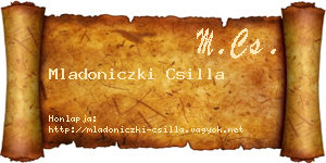 Mladoniczki Csilla névjegykártya