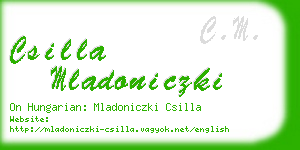 csilla mladoniczki business card